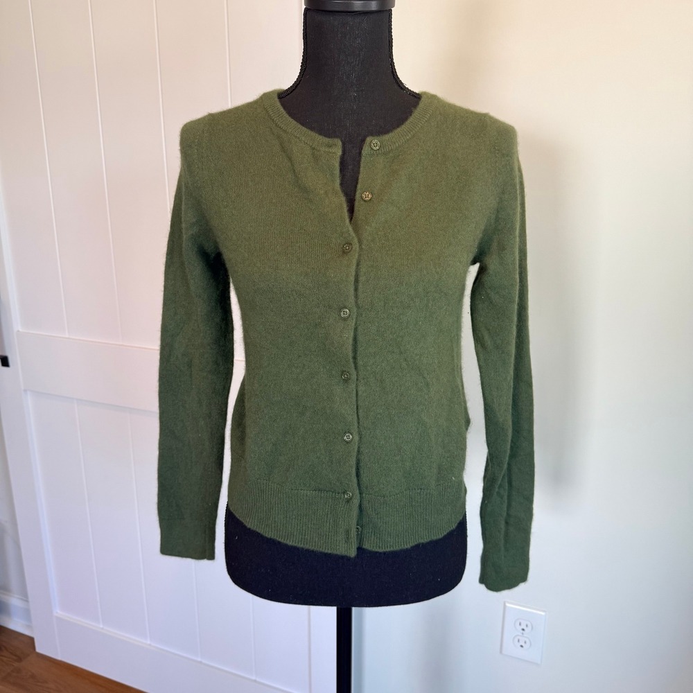 Anthropologie The Cashmere Collection Cardigan Sweater Olive Green Womens Small